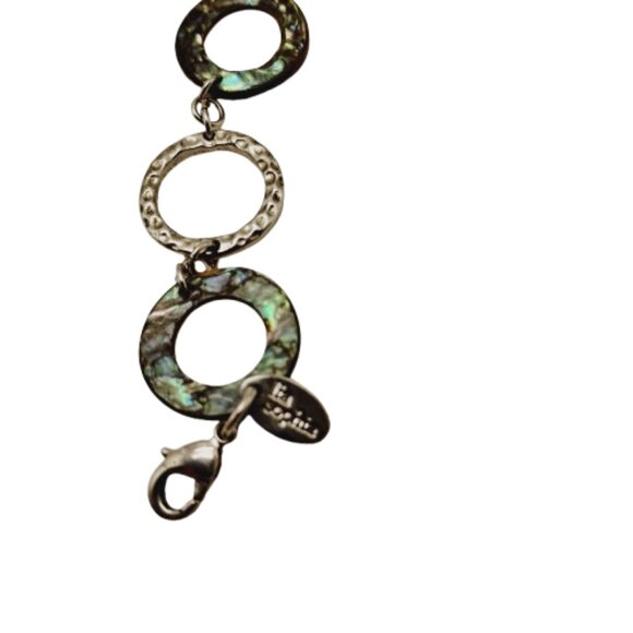 Long Lia Sophia Abalone and Silver-tone Loop Chain Necklace - Picture 6 of 15